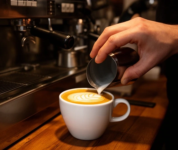 Kaffeezubereitung am Tresen